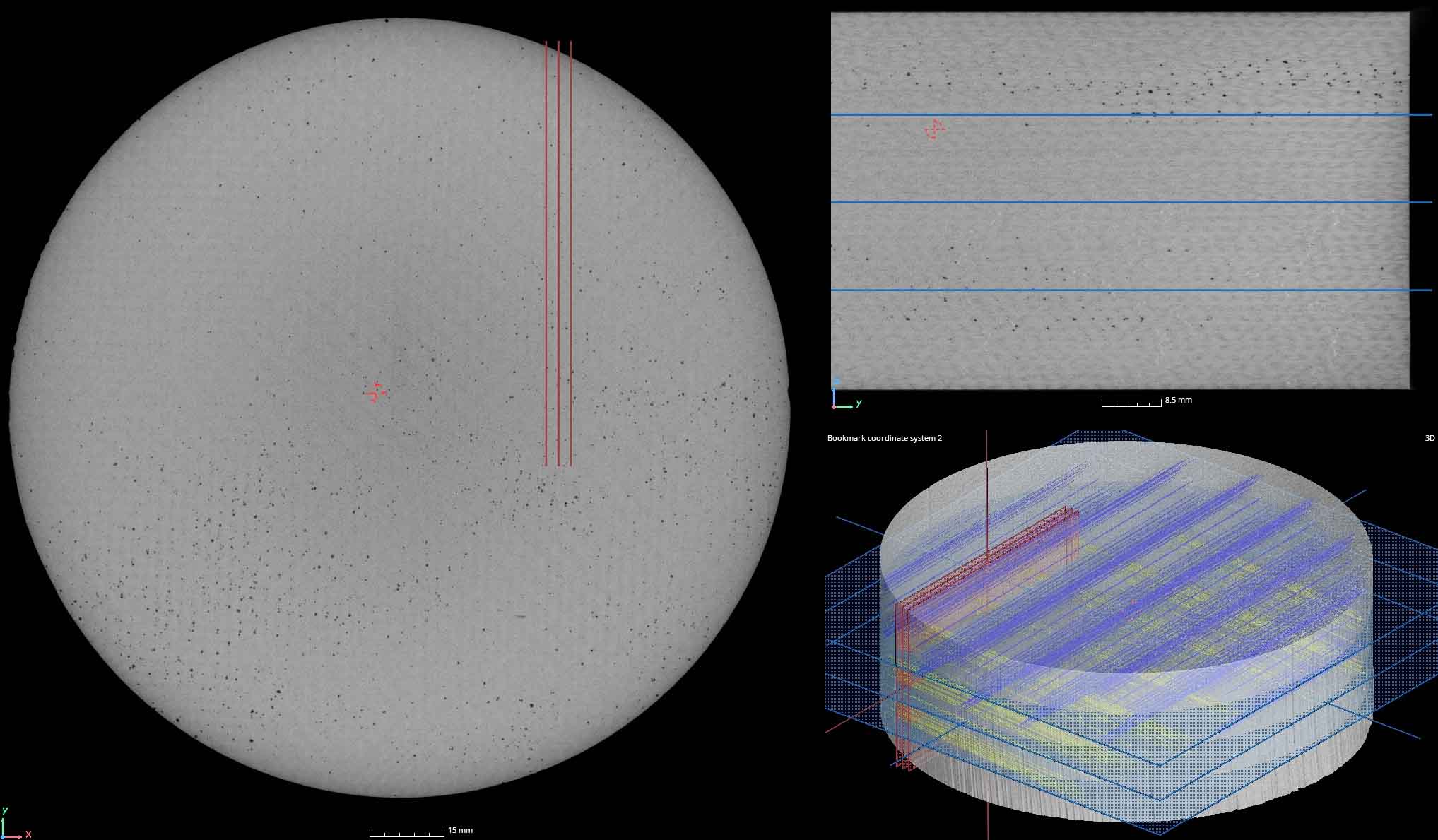 Minimum density filter showing all pores across a range