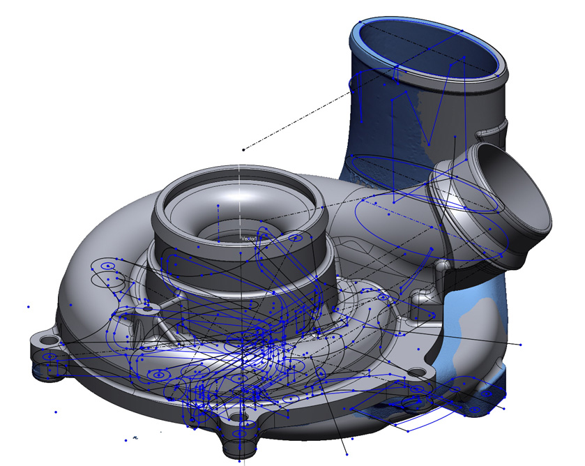 Turbo Housing Assembly CT Scan Reverse Engineering to CAD 3